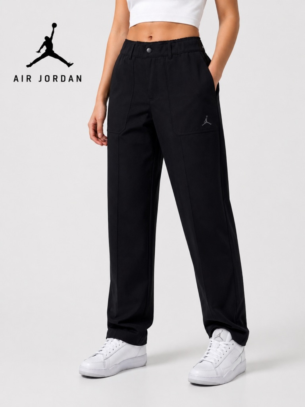 Air Jordan Womens Woven Pants Large Black New FN5446 010
